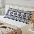 thumbnail image 4 of Blue Boho Body Pillow Covers 20"x60", Southwestern Ethnic Aztec Retro Geometric Soft Brushed Microfiber Breathable Throw Pillow Covers, Pillowcase with Zipper for Couch Sofa Bedroom Living Room, 4 of 9