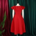 thumbnail image 6 of AURA Plus Size Summer Ruffle Sleeve High Waist Maxi Swing Dress Elegant Banquet Party Dress XL XXXL, 6 of 9