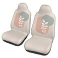 thumbnail image 1 of Easy to Install Car Universal Seat Cover, Beige Leaf Boho Style Four Seasons Universal Front Seat Cover, 2-Piece, 1 of 8