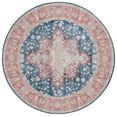 thumbnail image 3 of Safavieh Tucson Nazca Oriental Machine Washable Area Rug, Navy/Rust, 6' x 6' Round, 3 of 13
