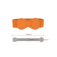 thumbnail image 3 of Cinturón elástico de cuero sintético con hebilla en forma de 8 Inspire Chic de 2 piezas para dama 39.4x2.36" (LxW) Naranja, 3 of 7