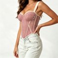 thumbnail image 6 of LEAVINGSUO Corset Tops for Women Spaghetti Strap Lace Neck Slim Fitted Bustier Crop Tank For Party Daily Street Outfit Red S, 6 of 6
