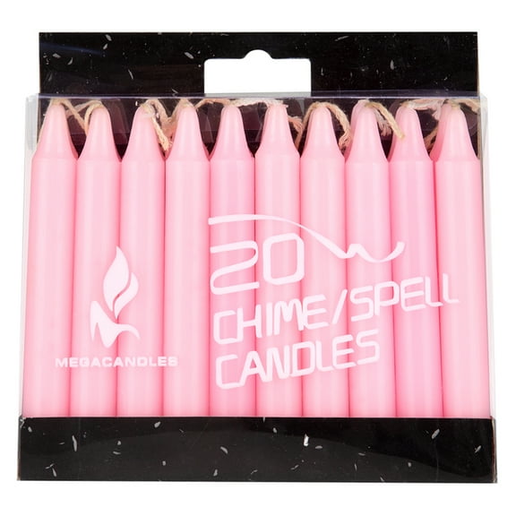 Mega Candles 20 pcs Unscented Pink Mini Taper Candle, 4 Inch Tall x 1/2 Inch Diameter, Great for Casting Chimes, Rituals, Spells, Vigil, Witchcraft, Wiccan Supplies, Wax Play & More