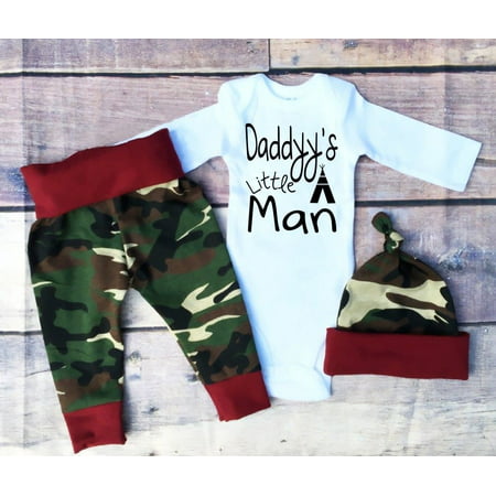 Camouflage Baby Boys Girls Clothes Tops Romper Pants Hat Coming Home Outfits