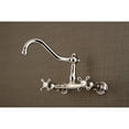 thumbnail image 2 of Kingston Brass KS3246AX Vintage Wall Mount Bathroom Faucet, Polished Nickel, 2 of 5