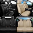 thumbnail image 7 of Car Seat Covers Full Set Fit for Nissan Versa 2006-2026, Premium Faux Leather Waterproof Breathable Anti‑Slip Seat Protectors, Beige, 7 of 7