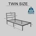 thumbnail image 2 of Twin Size Black Metal Bed Frame with Headboard, Heavy Duty Sturdy Platform Bed, No Box Spring Needed, Easy Assembly, Noise-Free, Modern Style Bedroom Furniture, 2 of 8