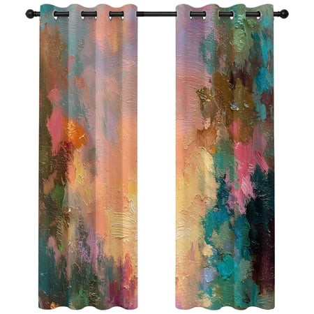 Abstract Clouds Blackout Curtains 84 Inches Long Sky Landscape Oil Painting Impressionist Thermal Insulated Room Darkening Drapes with Grommets for Living Room 52 W x 84 L 2 Panels