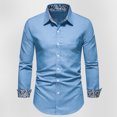 thumbnail image 5 of Tumotour Denim Work Shirt For Men Button Down Long-Sleeved Lapel Crew Neck Shirts Pockets Casual Slim Denim Work Shirt, 5 of 8