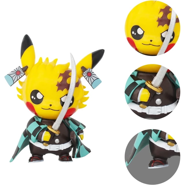 Figura de anime HUOGUO Pikachu Cosplay Slayer Tanjir, 9 cm