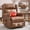 Brown, variant on Demi Bonn 40" Manual Recliner Chair in Faux Leather with Heavy Duty Motion Mechanism, 8 Vibrating Nodes and 3 Massage Modes for Living Room, Brown