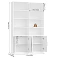 thumbnail image 3 of Homfa 73″ Tall Bookcases with Doors, 8 Cubes 6-Tier Double Row Bookshelf, White Bookcase for Living Room Home Office, 3 of 7