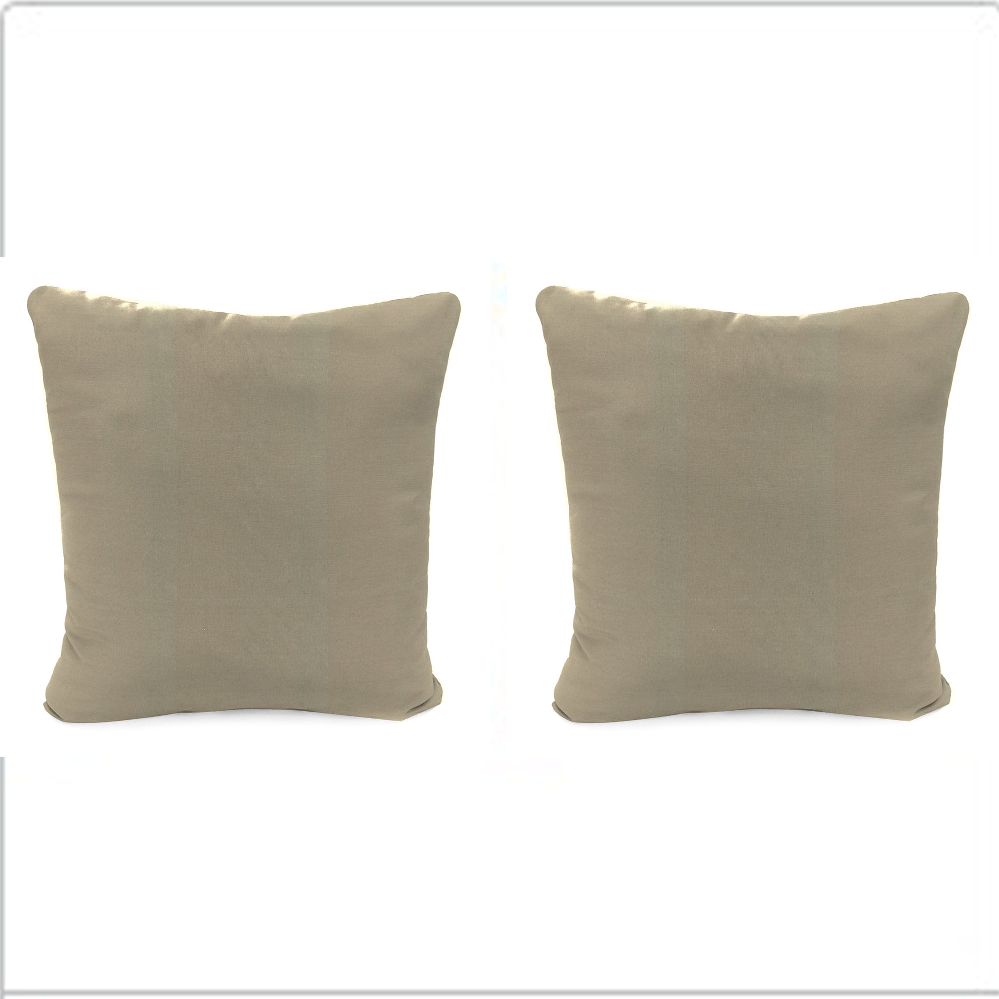 Jordan Manufacturing 20" x 20" Canvas Pebble Beige Solid Square Outdoor Throw Pillow (2 Pack)