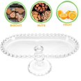 thumbnail image 3 of Glass Fruit Plate Footed Glass Dessert Plate Glass Cake Stand Glass Snack Serving Plate, 3 of 4