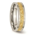 thumbnail image 4 of Stainless Steel Grooved Yellow IP-plated Ladies 6mm Brushed Band Size: 9; for Adults and Teens; for Women and Men, 4 of 6