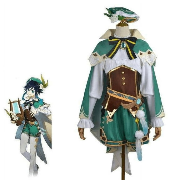 Cosplay Life VENTI Genshin Impact Complete Anime RPG Costume Set with Wig for Cosplay Hu Tao Klee Ganyu (L)