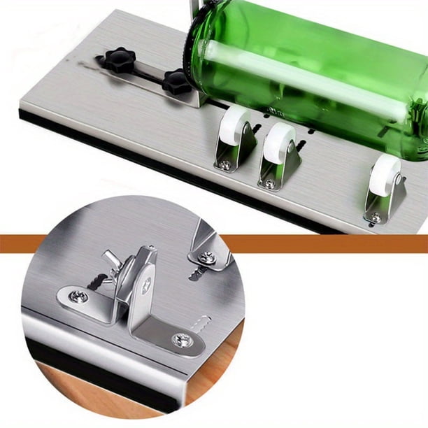 Cortador de botellas de vidrio para vino, cerveza y licores | Dispositivo de corte de botellas casero con cuchillas de carburo de diamante | Longitud ajustable para botellas de vidrio redondas