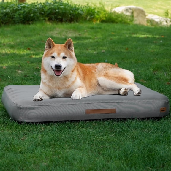 Outdoor Inflatable Dog Bed for Small Dogs, Outdoor Travel Dogs Met with Removeable Cover, Inflated Dog Bed Waterproof Summer Pet Mat with Anti-Slip Bottom, Army Green