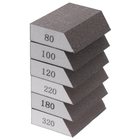 Uxcell Sanding Sponge Blocks Set 80#/100#/120#/180#/220#/320# Sanding Block 4"x2.8"x1", Washable and Reusable Foam Sanding Block for Polishing Kitchen Metal Wood Drywall Home