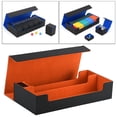 thumbnail image 1 of Runquan Card Deck Box Collectible Display Sturdy Organizer Premium Game Card Storage Black Orange, 1 of 8