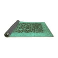 thumbnail image 2 of Ahgly Company Indoor Square Oriental Turquoise Blue Industrial Area Rugs, 3' Square, 2 of 4