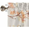 thumbnail image 5 of Fall Thanksgiving Kitchen Curtains and Valances Set, Rod Pocket Curtains Tier Farmhouse Window Curtains 36 Inch Length, Orange Pumpkin Maple Leaves Flowers 3 Piece Kitchen Curtains Set, 5 of 6