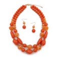 thumbnail image 1 of Lindbes 1 Set Layered Necklace Retro Design Jewelry Accessories Double Strand Statement Necklace Hook Earrings Set for Party, 1 of 8