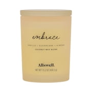 Allswell Embrace (Vanilla + Sugarcane + Almond) Scented 2-Wick Spa Jar Candle 15oz.
