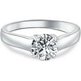 thumbnail image 4 of Pompeii 1 Ct Solitaire Round Cut Diamond Engagement Ring 14k White Gold Lab Grown, 4 of 4