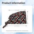 thumbnail image 4 of Yiaed Houndstooth Green Red Print Turban Hat for Women Men Comfortable Adjustable Cleaning Working Cap with Sweatband, 4 of 4