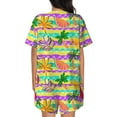 thumbnail image 4 of Womens Pajama Sets With Pocket, Multicolored Tropical Lounge Sets Short Sleeve Sleepwear PJ Sets for Women, 4 of 6