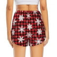 thumbnail image 4 of Running Shorts for Women, Snowflakes Plaid Christmas Workout Athletic Shorts with Pockets, Lounge Yoga Shorts Women, 4 of 7