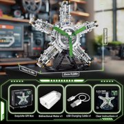 5-Cylinder Radial Engine Building Set, Build Your Own Mini Military Plane Engine Model Kit That Runs, Compatible with Lego WW2, STEM Toy