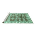 thumbnail image 2 of Ahgly Company Machine Washable Indoor Rectangle Oriental Turquoise Blue Traditional Area Rugs, 2' x 5', 2 of 4