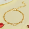thumbnail image 2 of Stunning Heart Bracelets for Women | 14K Gold Plated, Waterproof | Zircon Gemstone Layered B | Eye-Catching Jewelry, 2 of 7