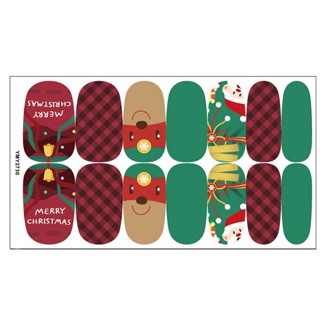 Xihbxyly Pegatinas Navideñas para Uñas, Diseño Festivo de Papá Noel, Patrones de Celosía Coloridos, Decoración de Uñas Diy, Uso de Esmalte de Uñas En Gel Acrílico, Actividad Divertida para Toda La Fa