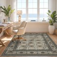 thumbnail image 3 of Design&I 5'x7' Washable Area Rug Beige Muted Boho Greige Latte Repeating Balanced Artwork Farmhouse for Guest Room, Lounge, Apartment, Flatweave & Daily Traffic Ready, 3 of 7