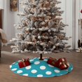 thumbnail image 4 of Balery Sky Blue And White Polka Dot Printed Christmas Tree Skirt , Merry Christmas Party Christmas Tree Decoration,Adjustable Tree Skirt-48", 4 of 6