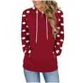 thumbnail image 5 of Ahabrexf Womens Fall Sweaters, Color Blocked Loose Casual Hooded Sweatshirt with Long Sleeves and Pocket, 5 of 6