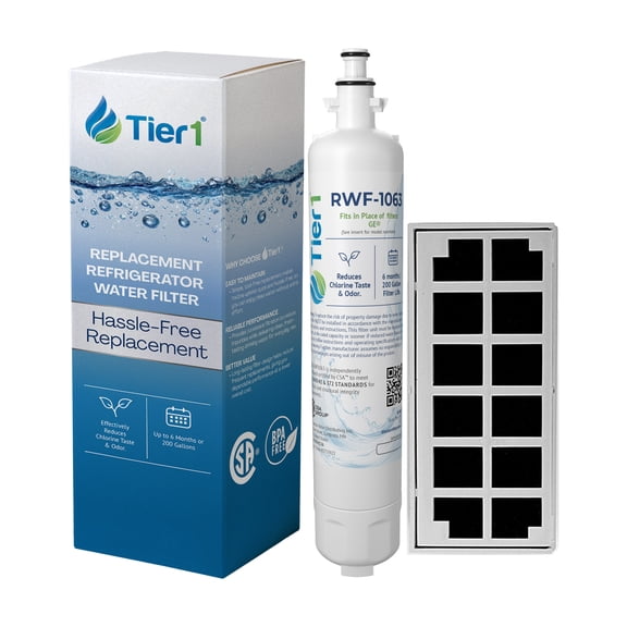 Tier1 RPWF Refrigerator Water & Air Filter Combo | Replacement for GE RPWF (NOT RPWFE), WSG-4, MPF15350, DWF-36, R-3600, OPFG3-RF300, RWF3600A, WD-RPWF, WF277, ODORFILTER, Fridge Filter