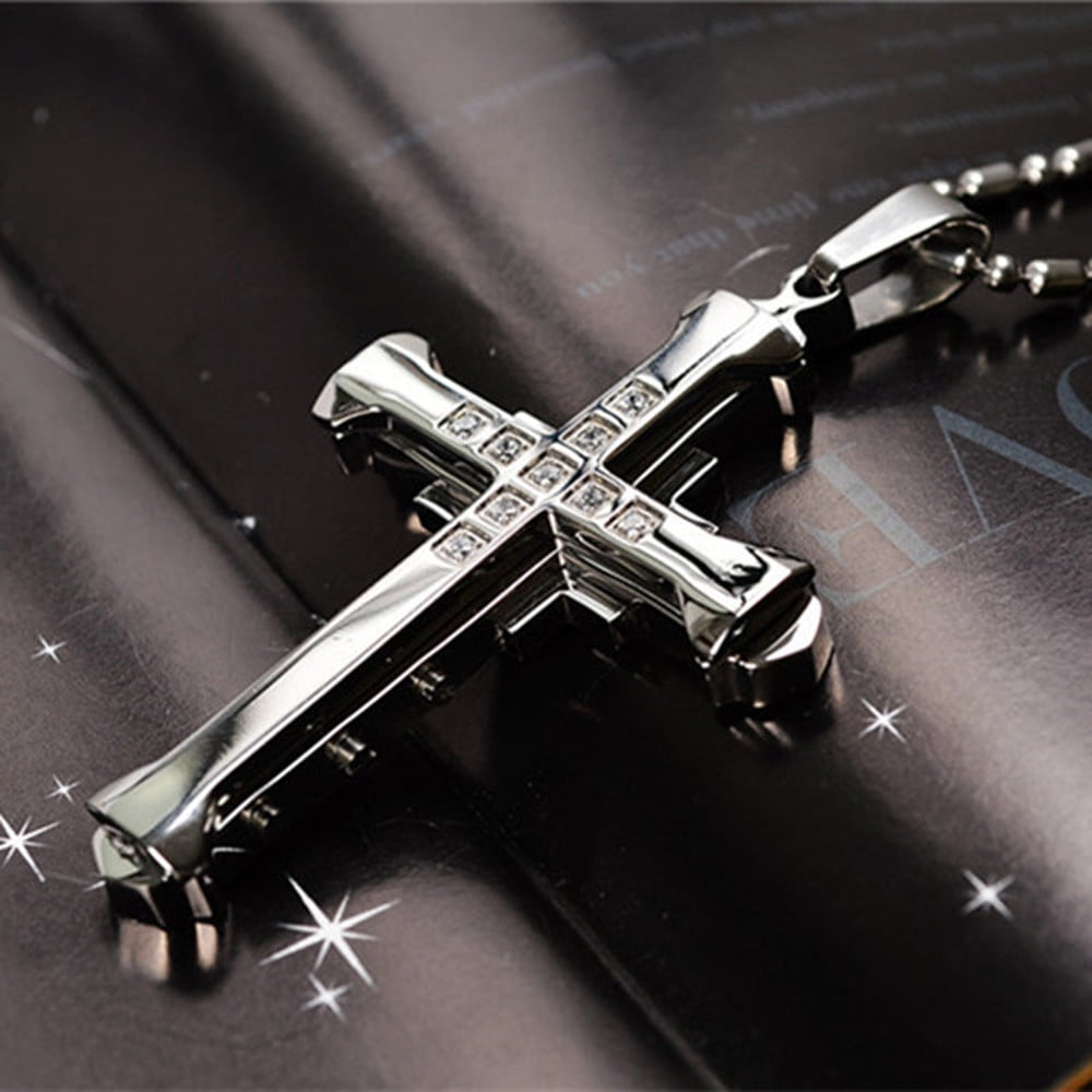 Crystal shop crucifix necklace
