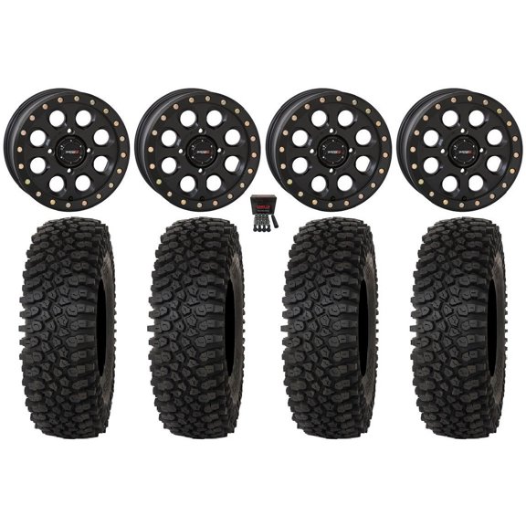 System 3 SB-7 15" Wheels Black (4 3) 32" Roctane ST Tires Kawasaki Mule Pro FXT