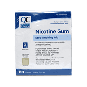 Angle View: Quality Choice Nicotine Gum Stop Smoking Aid Original Flavor 1100 Pieces 2mg Each
