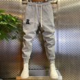 thumbnail image 2 of Pantalones deportivos para hombre, lisos, con estampado de otoño e invierno, para hombre, pantalones de chándal, pantalones harén, ropa de calle plana, holgados, informales, elásticos, talla XXL, para, 2 of 5