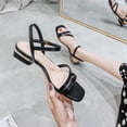 thumbnail image 2 of Sandalias más anchas y gordas para mujer, estilo hada, tacón medio, tacón grueso, zapatos de verano de talla grande para mujer 41-43, 2 of 6
