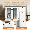 thumbnail image 5 of 44" Large Dog Crate Furniture with Drawers & Side Cabinets, Heavy-Duty Wooden Kennel for Small/Medium Pets, Rustic White Indoor Pet Cage with Storage, 5 of 6