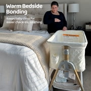 HARPPA Baby Bassinet Bedside Sleeper - 3-in-1 Cradle for Newborns, with Storage & Wheels, White