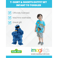 thumbnail image 3 of Sesame Street Cookie Monster Infant Baby Boys T-Shirt and Shorts Outfit Set Infant to Toddler, 3 of 5