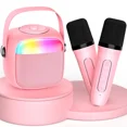 thumbnail image 1 of Refurbished JYX Mini Karaoke Machine Set With Bluetooth & Speaker For Kids, Pink, 1 of 4