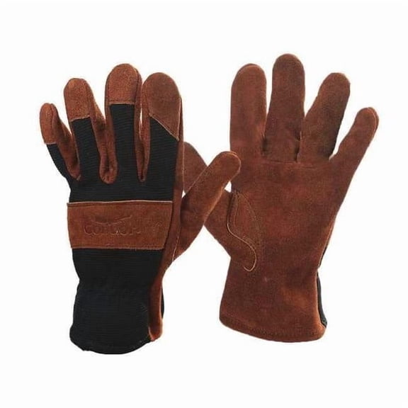 Condor Leather Gloves, Spandex, Slip-On Cuff, Wing Thumb, Brown, M, 1 PR 48WU50